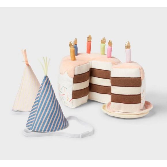 Pillowfort Kids Birthday Cake Interactive Play Set Plush Stuffed‎ Toy 7" - Picture 1 of 8